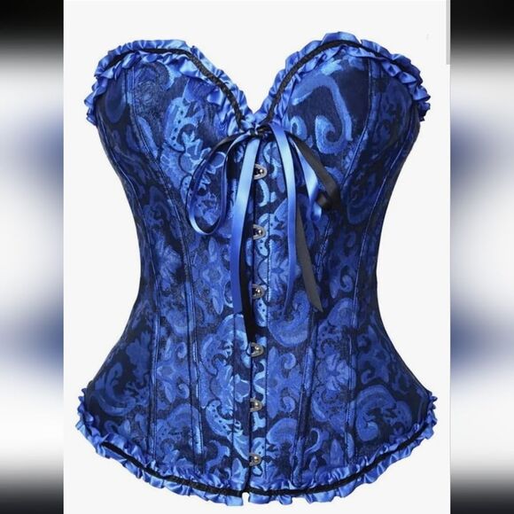 New Black and Blue Corset Sz Small - Picture 1 of 5